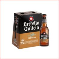 ESTRELLA GALICIA 0,0% TOSTADA PACK 6 VIDRIO 25cl 