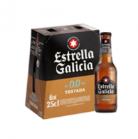 ESTRELLA GALICIA 0,0% TOSTADA PACK 6 VIDRIO 25cl